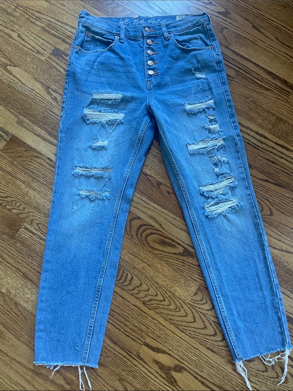 Free People We The Free Blossom Rigid Crop Skinny Jeans EUC Size 27 - Picture 6 of 10